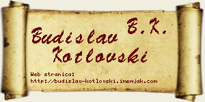 Budislav Kotlovski vizit kartica
